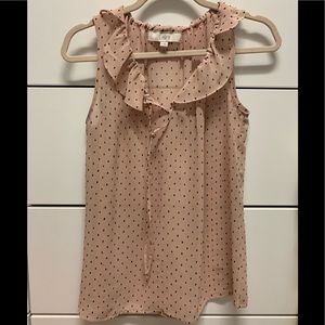 Cute sleeveless pink Swiss dot top